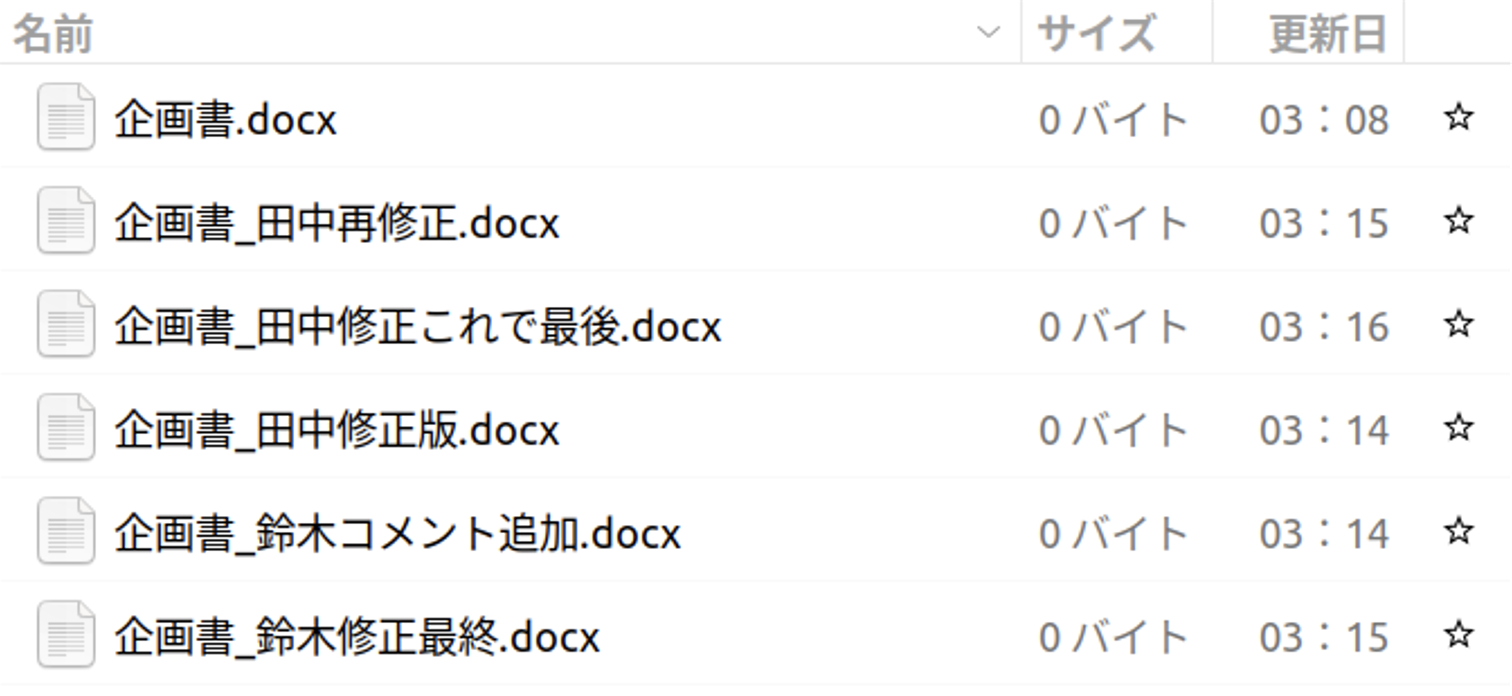 バー ジョン管理の例